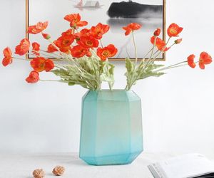 装飾的な花の花輪美しい鮮やかな色4ヘッドシルクフェイクシミュレーションポピーズDIYウェディングパーティーのための人工花HO2092927