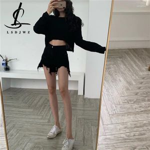 Frauen Jeans Sommer -Frauenkleidung Denim Shorts Hosen Frau 2024 STRASTWEY Y2K KOREAN MODE Schwarz Kleidung