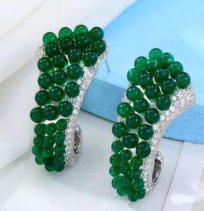 Stud Godki Famous Green Grape Earring for Women Wedding Cubic Zircon Fashion Engagement Party Jewelry Pendientes Mujer Moda 20227979816