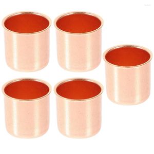 Candle Holders 5 Pcs Metal Cup Electroplate Holder Taper Candles Desktop Menorah Cups Tea Lights Birthday Decorative