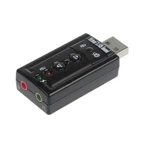 7.1 USB Stereo Audio Adapter Externt ljudkort för Windows XP/2000/Vista/7 3D USB -ljudadapter för PC och bärbar dator
