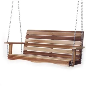 Kamp Mobilya Premium Sundurma Salıncak | 4-ft açık veranda el işi Western Red Cedar Comfort Springs Kolay Montaj