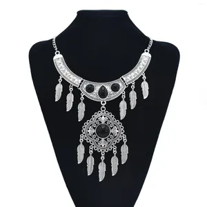 Hänge halsband kvinnors bohemiska tribal vintage mynt zigenare kedja choker uttalande halsband