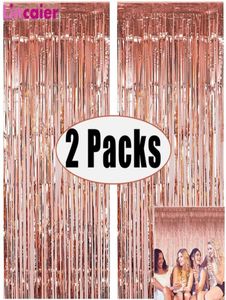 Event Amp PartyParty S 2Pack Metallic Foil Foil Płynca Fringe Fringe Urodziny urodzin Wedding Bachelorette Dekoracja dorosłych rocznica 5562438