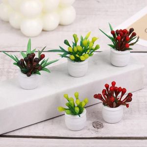 Fiori decorativi simulati piante verdi mini bonsai decorazioni da tavolo da tavolo micro paesaggio modelli di fiori fai -da -te