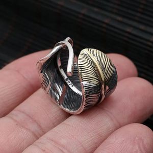 Takahashi Goro Feather Trim Ring To Live 100% 925 Sterling Silver 925 For Men Women Fashion Fine Jewelry 2024 Arrival GR17 240416