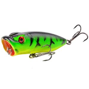 1pcs 7cm 12g Popper Fischerei Köder Hartkünstlicher Köder Oberwasser mit 2 Höhenhaken Karpfen Köder Wobbler Crankbait Pesca 240430