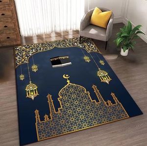 Tapete de oração Islamismo Ramadã Decoração de tamanhos grandes para tapetes de tamanho grande para a igreja muçulmana viva NONSLIP TAT MATO LAVABLE 240424