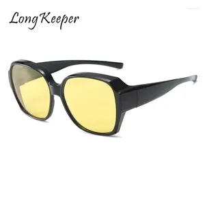 Солнцезащитные очки Longkeeper Vintage Polarized Night Vision Женщины мужчины миопия солнце