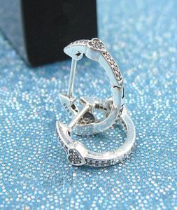 2018 NYA 100 S925 Sterling Silver European Style Jewelry Läcker Hearts Hoop örhängen med kvinnor smycken29961503711687