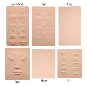 3D 문신 훈련 실리콘 영구 메이크업 연습 가짜 피부 빈 눈 입술 마이크로 블레이드 문신 기계 초보자를위한 얼굴