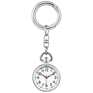 Relógios de bolso Assista a luminosa chave de chaveiro criativo pendurado para mulheres homens