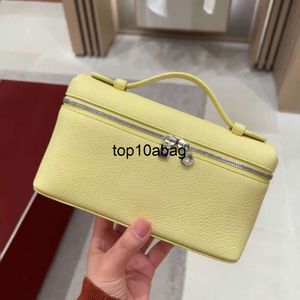 Loro * Pianaa Lunch Bag Women L19 Designer Box Makeup Bag struś skórzana torebka Dwukrotnie zamek błyskawiczne