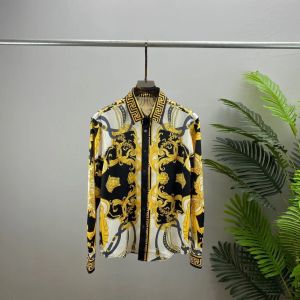 Compre camisa de impressão floral de moda masculina por atacado Botão casual de manga longa Conjunto de camisa havaiana de vestido de designer de praia de verão