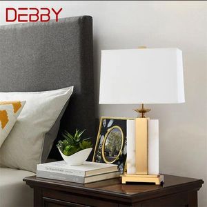 Bordslampor Debby Modern Lamp Dimmer 220V 110V Luxury Marble Desk Light Home LED för Foyer Living Room Office Bedroom El