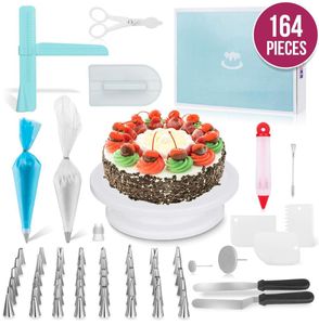 164PCSSET MULTIFUNCTION CAKE TAIRSTABLE SET CAKE DECORATION TOOLS KIT PASIRY MOYBLE FONDANT TEALK Kök dessert bakmatning1619792