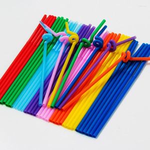 Disposable Cups Straws Color Art Straw Handmade DIY Modeling Tube Plastic Creative Bending 6 260mm 8 Colors To Choose From