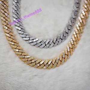 Iced Out Round and Baguette Moissanite Diamond Custom Men Pendant Necklace Hip Hop Jewelry S925 Sterling Silver Necklace