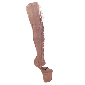 Tanzschuhe Leecabe schnüren lange Stiefel sexy exotische Pole Stripper Young Trend Mode Farbpatching