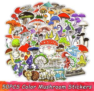 50 PSC Color Mushroom Stickers Toys For Children Anime Sticker för Scrapbook Notebook Laptop Phone Kylskåp Waterproof Decals Kids G9714512