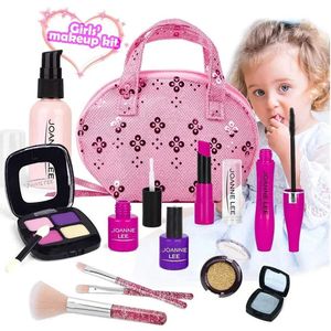 Kids Pretend Play Makeup Set Washable NonToxic Kit Child Fake Make Up Toys Simulation Cosmetic Beauty for Girls Gift 240416