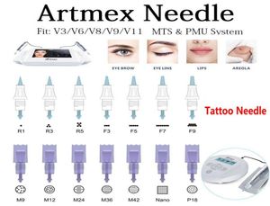 MTS PMU Needles Cartridge för ArtMex V11 V8 V6 V9 Permanent Makeup Tattoo Needle Derma Pen Microneedle5169163