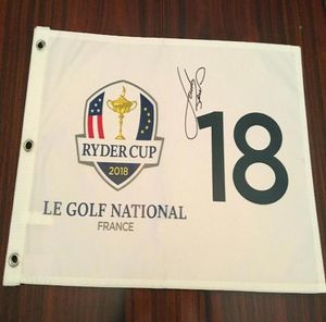 Spieth 2018 Ryder Cup Koleksiyonu İmzalı İmzalı İmzalı Açık Ustalar Glof Pin Flag3551955