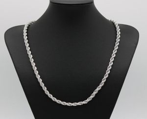 24 Inches Classic Rope Chain Thick Solid 18k White Gold Filled Womens Mens Necklace ed Knot Chain 6mm Wide5759632