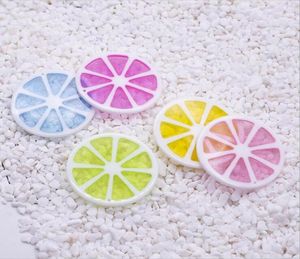 100 pcs lot fashion Acrylic Transparent Glitter Sliced Lemon or Orange charms pendantFruit charms 35mm7524241