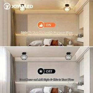 Ceiling Lights Modern E26 Touch-Controlled Lamp With Polished Crystal Shade - Luxurious Semi-Flush Mount For Bedroom Bathroom Hallway