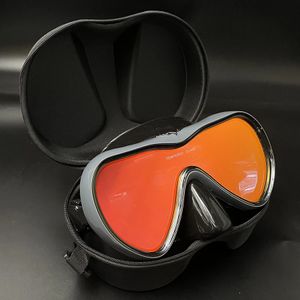 Ankomst speglade Len Scuba Dykningsglasögon UV -skydd Högdefinition storvy Simmask med svart blixtlås Box 240422