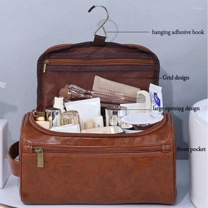 Cosmetic Bags Men Vintage Luxury Toiletry Bag Travel Necessary Business Makeup Cases Male Hanging Storage Organizer Wash