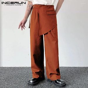 Men's Pants 2024 Men Irregular Solid Color Button Joggers Korean Style Trousers Streetwear Fashion Casual Long S-5XL INCERUN