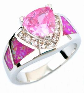 Incêndio anéis de opala rosa moda de moda mexico jóias012344933100