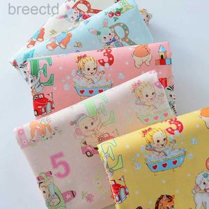 Fabric Cotton fabric Cartoon Pattern Printing Animal Letters for Sewing Children Clothes Quilting Patchwork by Half Meter d240503