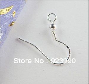 200PCS 18MM Making DIY jewelry findings silver hook earrings 925 sterling silver French Ball hooks earrings Silver3109880