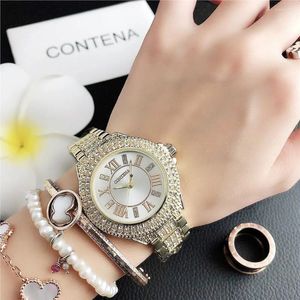 Relógios de pulso 2024 Women Women Women Women GENEVA Famous Fashion Feminina Gold Watch Quartz casual