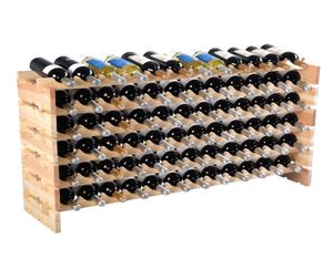 Nowy 72 butelki stojak na wino w stosy w stosy 6 -warstwowe półki do przechowywania 2188851