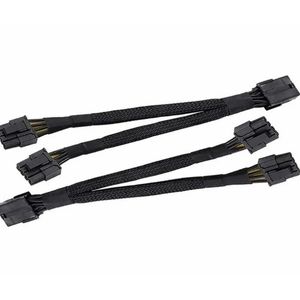 Computador GPU PCIE 8 pinos fêmea a 2x 8 pinos (6+2) Male PCI Express Power Adapter Braided Y-splitter Extension Cable 20cm