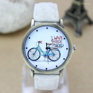 Wristwatches Fashionable And Personalized Roman Scale Solid Color Denim With Watch Vitality Female Student Leisure Bicycle Women Relojs
