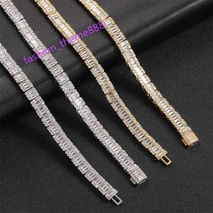 Luxury Bling Jewelry Women Iced Out Moissanite Diamond Choker Necklace Charm 18k Gold Plated Tennis Chain