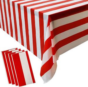 Table Cloth 2024 Setting Po Props Fashion Circus Christmas Red And White Striped Tablecloth Holiday Party