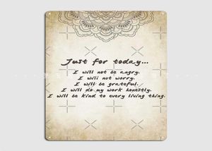 Reiki Principles Just For Today Metal Sign Wall Pub Living Room Custom Mural Painting Tin Sign Poster6050970