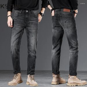 Men's Jeans High Quality Men Slim Fit Black Grey Stretch Scratched Luxury For Streetwear Casual Denim Pants Hombre