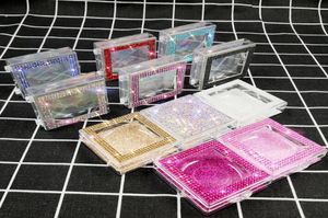 Bling Eyelash Box Diamond Glitter Eye Wimpern Verpackung Box False Wimpern Fall gefälschte Augenwimpern Kunststoffboxen GGA345818226812