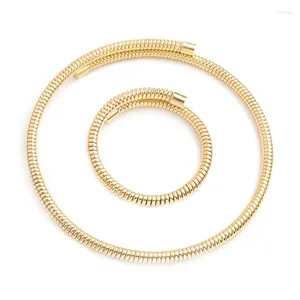 Necklace Earrings Set Waterproof Wrap Bracelet Opening Fashion Cuff Elastic Bangles