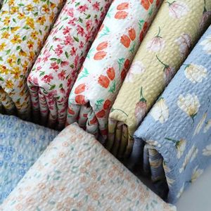 Fabric Salt Shrinking Cotton Fabric DIY Handmade Floral Tulip for Sewing Clothes Dresses by Half Meter d240503