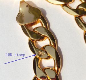 18 K Thai Baht Fine Yellow Gold Autentic Authentic Pission Pranted Fine Curb Cuban Link Chain Ожерелье Men039s, сделанное в 600 мм244V272833965