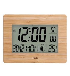 S Fanju Digital Wall Clockが大きい時間時間温度カレンダーアラームテーブルデスク時計モダンデザインオフィスホームデコル9294850