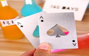 Creative Poker Card открытие бутылочных бутылок инструментов инструменты содовой бутылки Портативные прочные черные серебристые спады открывают карты DH129730634
